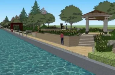 Modern Waterfront Landscape Design in SketchUp-BIM WORLD