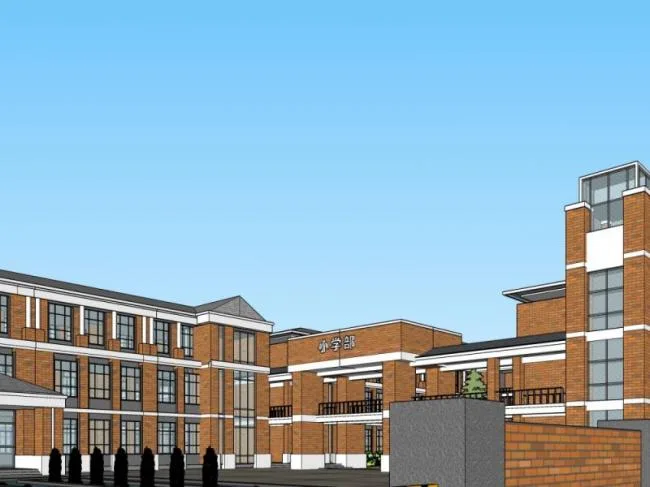 SketchUp School Model: Multi-Story Classical Campus Architecture