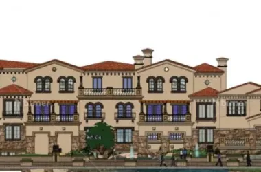 SketchUp Multi-Story Mediterranean-Style Residential Community Model-BIM WORLD