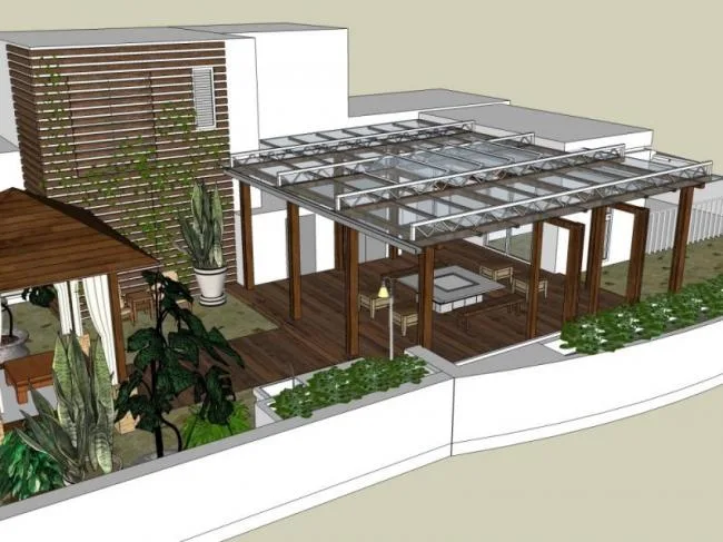 Sketchup Landscape Model | Roof Garden Landscape, Modern Style