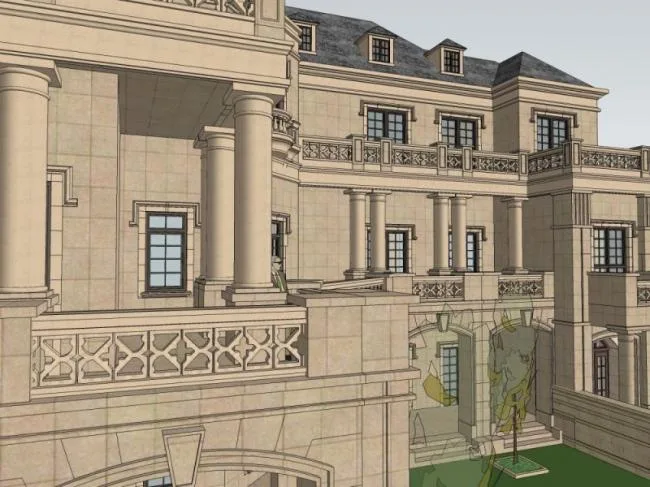 Sketchup Villa Model | Stacked Villa, French Classical Style
