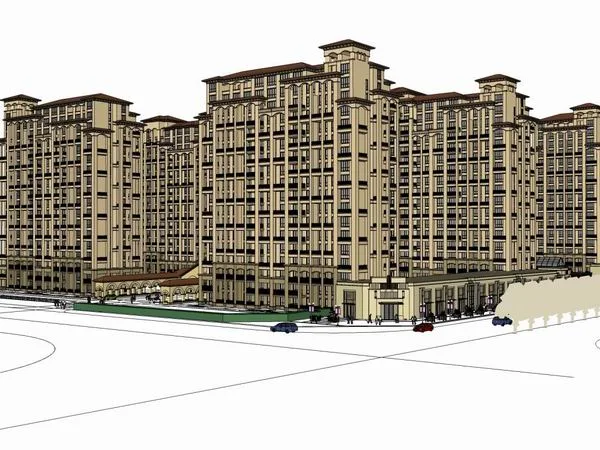 Sketchup Residential Model | High rise Residential Buildings, Modern Style