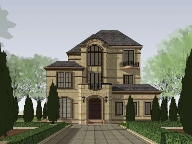 Sketchup Villa Model | Solo Villa, French Classical Style