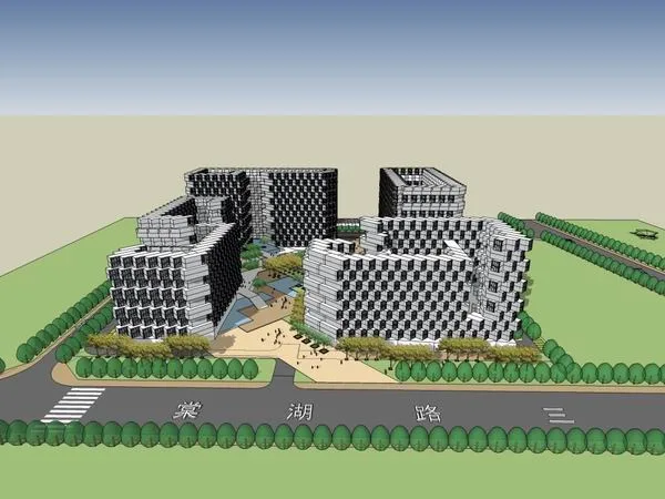 Modern High-Rise Office Building Model in SketchUp