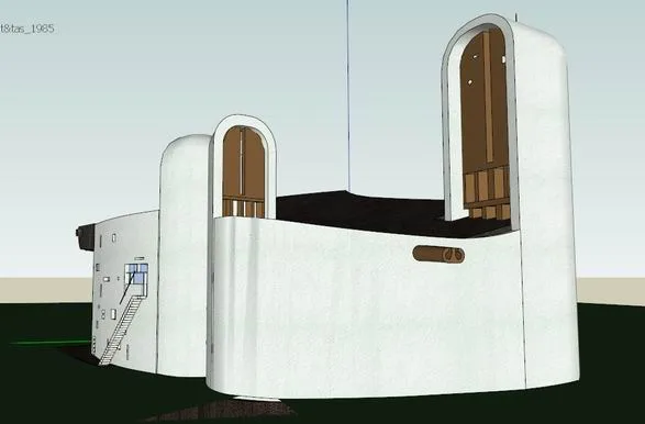 Sketchup Cultural Model | Multi story Church, Cultural Architecture, Modern Style