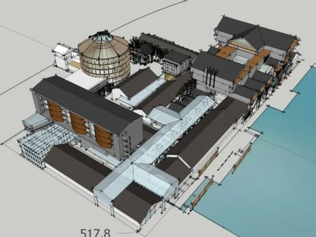 Sketchup Business Model | Multi story Commercial Street, Modern Chinese Style