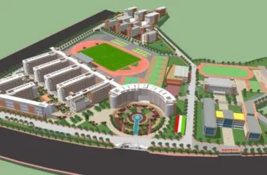 Modern Multi-Story School Campus Model with Entrance Gates for Primary and Secondary Education in SketchUp-BIM WORLD