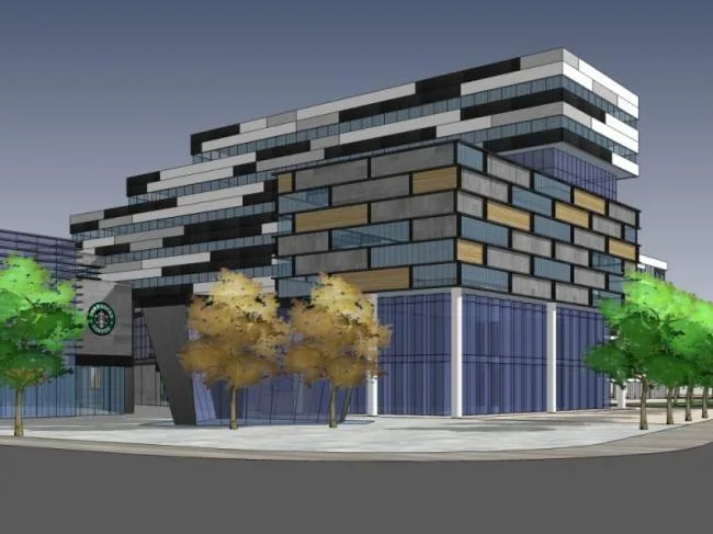Sketchup Business Model | Multi story Commercial Street, Modern Style