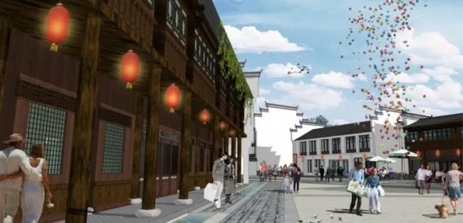 SketchUp Business Model: A Chinese-Style Commercial Street Approach