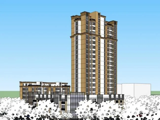 Sketchup Complex Model | Multi story Commercial Complex, Residential, Classical Style