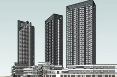SketchUp Complex Model: Multi-Story High-Rise with Residential, Hotel, and Office Spaces in Modern Design-BIM WORLD
