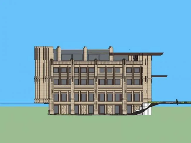 Sketchup Business Model | Multi story Commercial Club, Modern Style