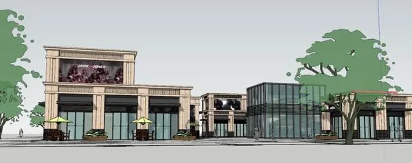 Sketchup Business Model | Multi-story Business District, Classical Style