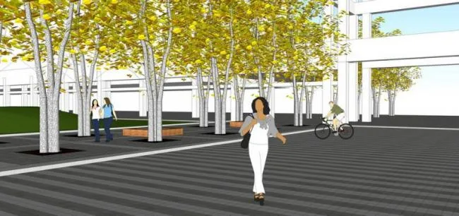Sketchup Landscape Model | Entrance Landscape of the Community, Modern Style