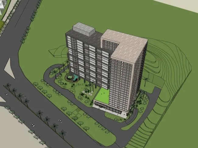 Sketchup Complex Model | Multi story high-rise mixed use, commercial complex, modern style