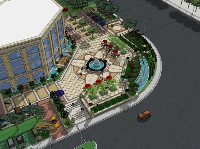 Sketchup Landscape Model | Sales Office Landscape, European Style, Classical Style