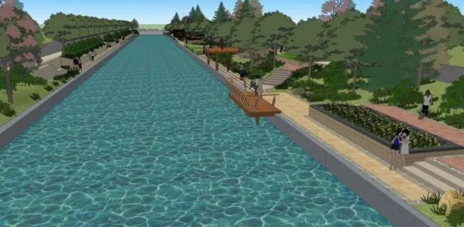 Sketchup Landscape Model | Waterfront Landscape, Modern Style