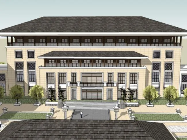 Sketchup Hotel Model | Multi story Hotel, Modern Chinese Style