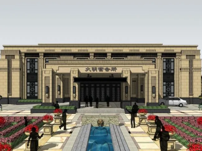 Sketchup Business Model | Low Level Clubhouse, Modern Style
