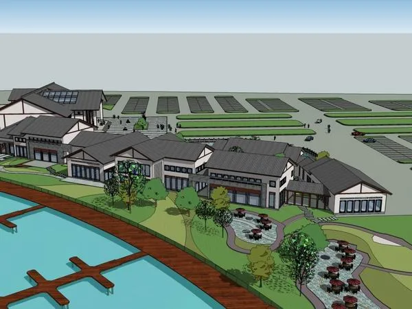 Sketchup Hotel Model | Multi story Resort Hotel, Chinese Style