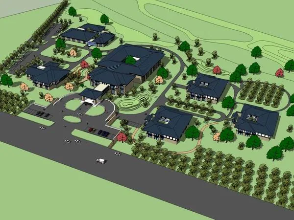 Sketchup Hotel Model | Multi story Resort Hotel, Classical Style