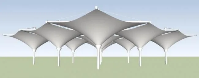 SketchUp Landscape Model with Stretch Film Material Components