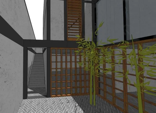 Sketchup Villa Model | Su Bo style Villa Courtyard, New Chinese Style