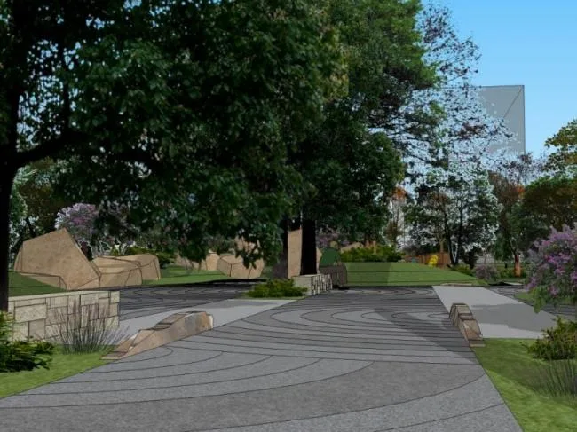 Sketchup Landscape Model | Community Landscape, Residential Landscape, Modern Style
