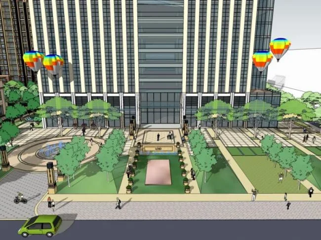 Sketchup Landscape Model | Commercial Landscape, European Style, Classical Style