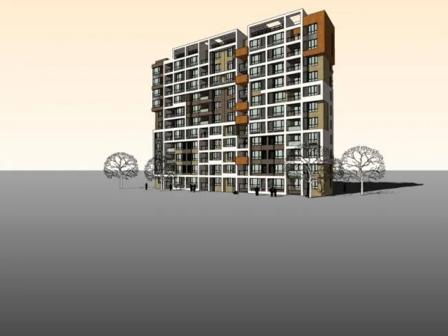 Sketchup Residential Model | High rise Residential Buildings, Modern Style