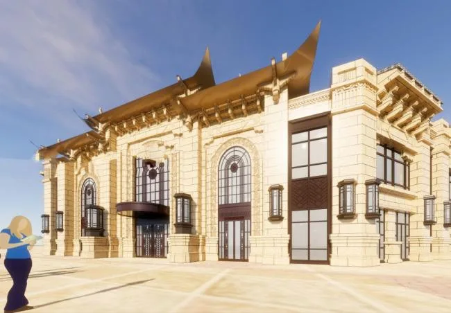 Sketchup Business Model | Multi-story commercial building, classical style