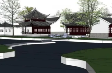 SketchUp Model of Traditional Chinese Architecture: Ancient Garden Design-BIM WORLD