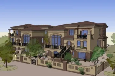 SketchUp Double Split Villa Model in European Classical Style-BIM WORLD