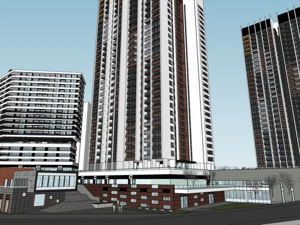 Sketchup Complex Model | Multi story High rise Complex, Office Building, Commercial, Residential, Modern Style