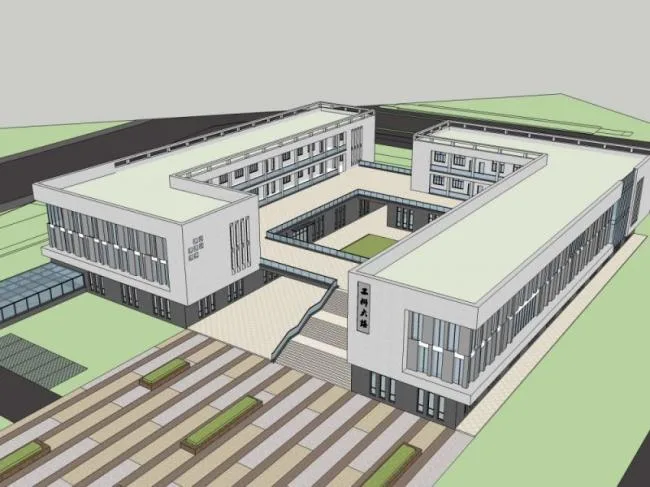 Sketchup School Model | Multi story School Teaching Building, Educational Architecture, Modern Style