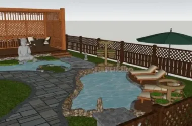 SketchUp Landscape Model: Chinese-Style Villa Courtyard Design-BIM WORLD