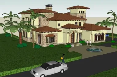 Classical Style Single-Family Villa SketchUp Model-BIM WORLD