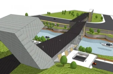 Modern Landscape Bridge Design in SketchUp Model-BIM WORLD