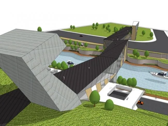 Sketchup Landscape Model | Landscape Bridge, Modern Style