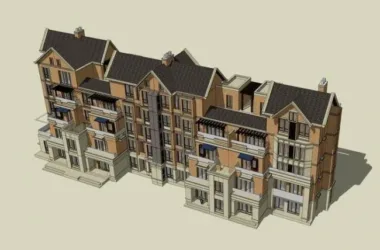 British Classical Style Stacked Villa Model in SketchUp-BIM WORLD