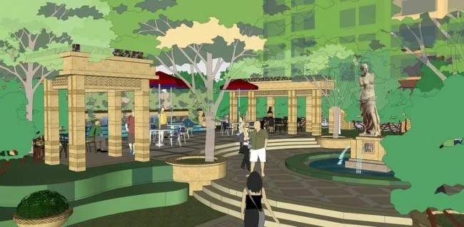 Sketchup Complex Model | High rise Commercial Complex, Square Planning, Modern Style