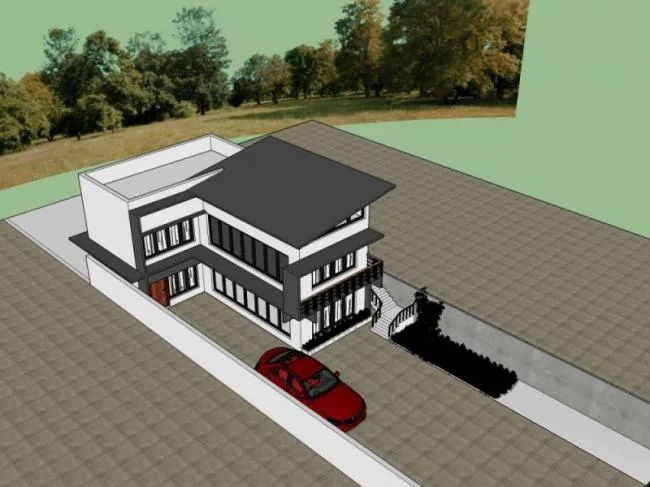Sketchup Villa Model | Solo Villa, Modern Style