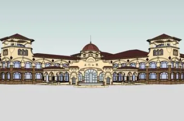 Spanish Classical Style Villa and Reception Center Model in SketchUp-BIM WORLD