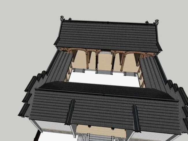 Sketchup Ancient Architecture Model | Multi story Ancestral Hall, Ancient Architecture, Chinese Style