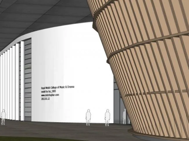 Sketchup Cultural Model | Multi story Music Hall, Cultural Architecture, Modern Style