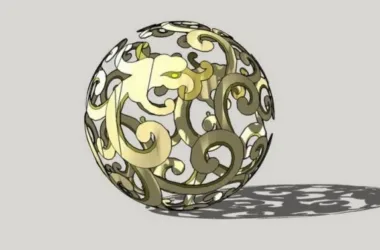 Modern Landscape Spherical Sculpture Material Component for SketchUp Models-BIM WORLD