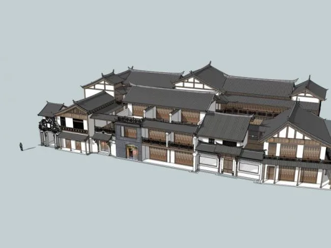 Sketchup Business Model | Multi story commercial building, Chinese style