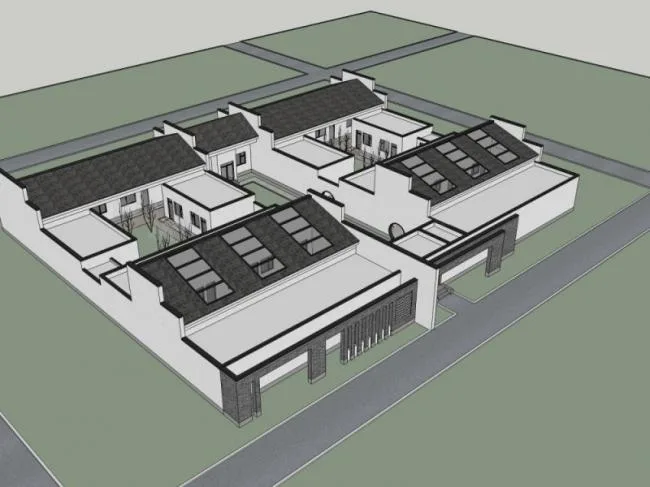 Sketchup Residential Model | Courtyard, Modern Chinese Style