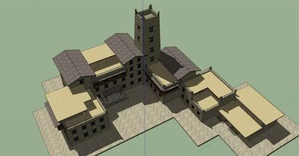 Sketchup Hotel Model | Multi story Hidden Inn, Hotel, Classical Style