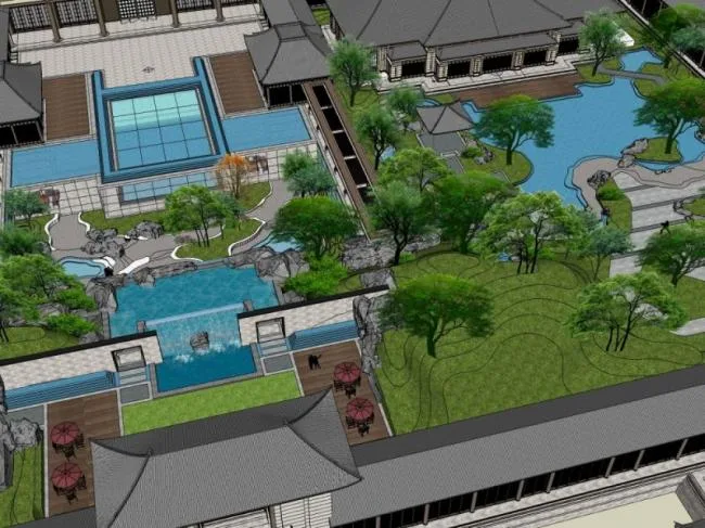 Sketchup Cultural Model | Multi story Museum, Cultural Architecture, Chinese Style, Chinese Garden, Ancient Architecture